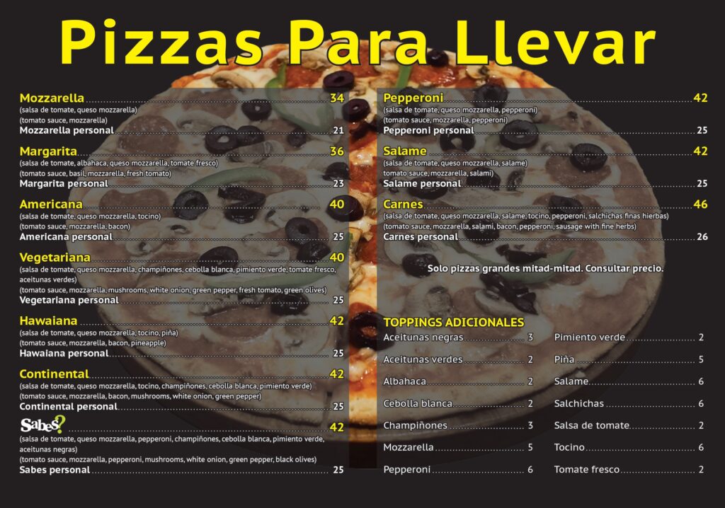 Sabes Pizza Para Llevar July 2022