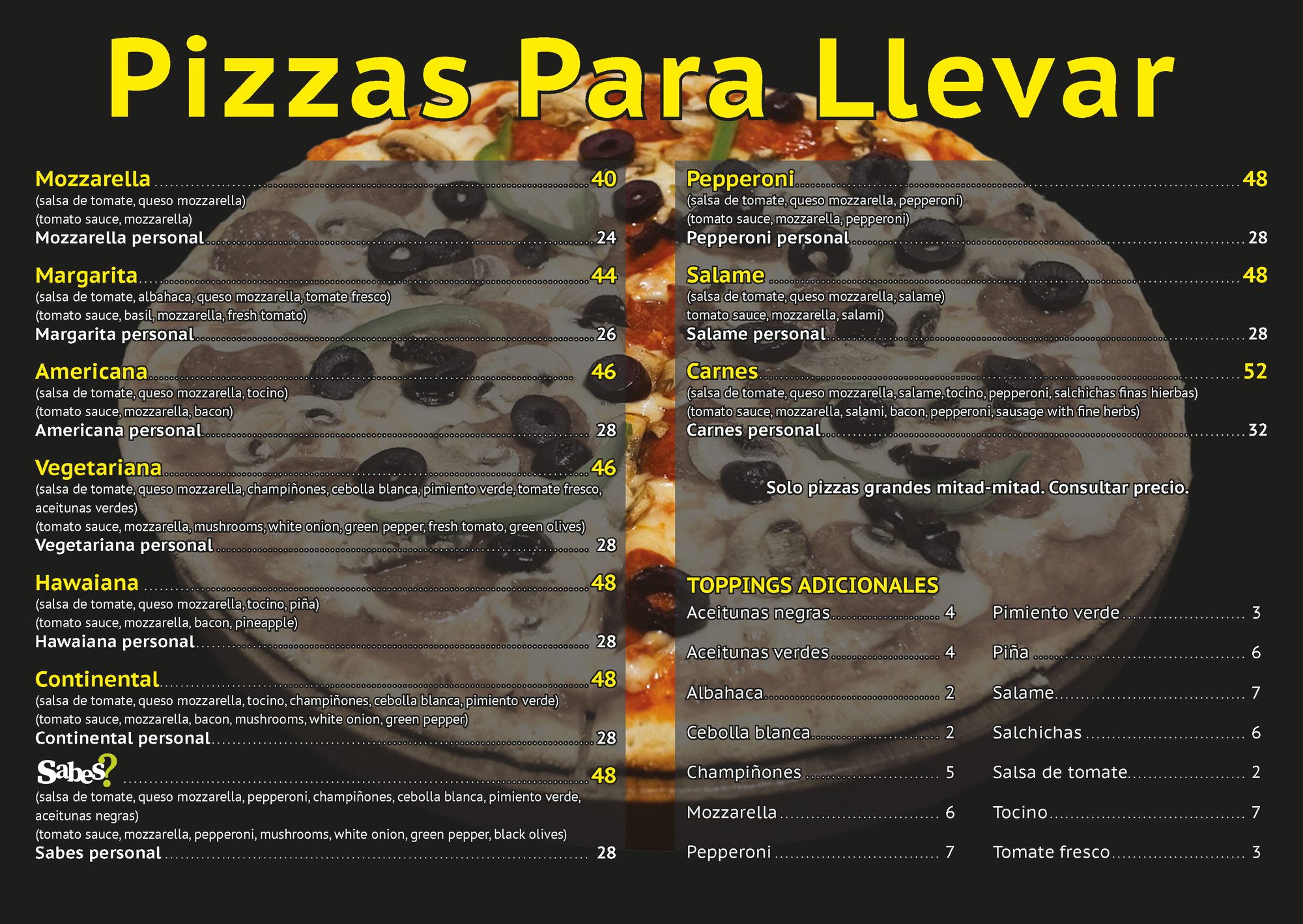 Sabes Pizza Para Llevar February 2024